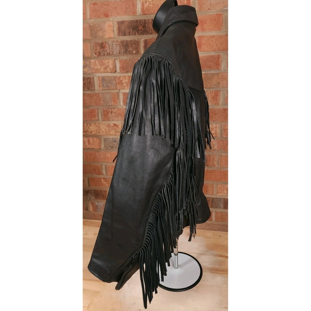 Vintage Wilson Leather Jacket Fringe Western Womens Size 12 - Picture 3 of 14